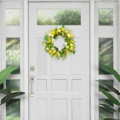 24'' Green and Yellow Tulip Floral Spring Wreath