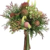 Green & Burgundy Protea Thistle & Sedum Bouquet