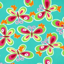 Green Butterflies Fleece Fabric | Free Shipping | Buy More & Save More