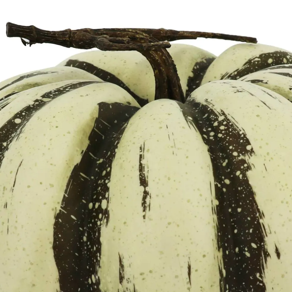 10.5" Green & Cream Decorative Pumpkin by Ashland®
