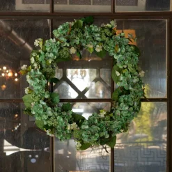 32.25" Green Hydrangea & Sedum Floral Wreath