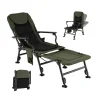 Green Oversized Foldable Fishing Chair with Detachable Footrest