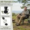 Green Oversized Foldable Fishing Chair for Adults with Armrest