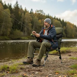 Green Oversized Foldable Fishing Chair for Adults with Armrest