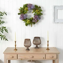 24" Green & Purple Hydrangea Wreath
