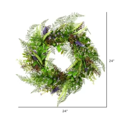 24" Green & Purple Maytime Wreath