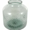 12.25" Green Spotted Glass Jar Vase