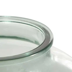 12.25" Green Spotted Glass Jar Vase