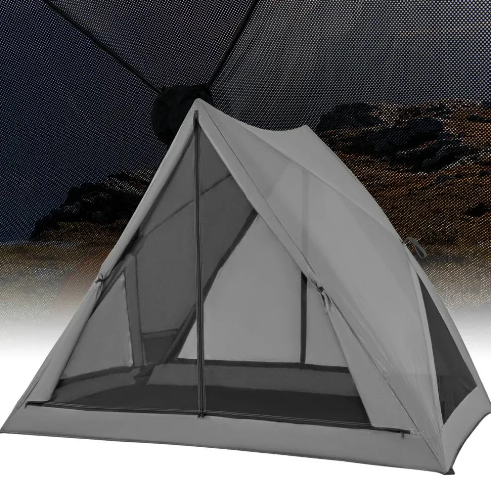 Grey Pop-Up Camping Tent 2-3 Person 360° Mesh Privacy Outdoor Shelter