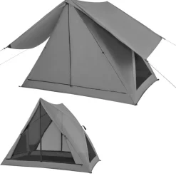 Grey Pop-Up Camping Tent 2-3 Person 360° Mesh Privacy Outdoor Shelter