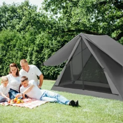 Grey Pop-Up Camping Tent 2-3 Person 360° Mesh Privacy Outdoor Shelter