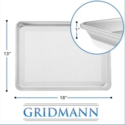 GRIDMANN Commercial Grade Aluminum Cookie Sheet Baking Tray - 12 Pans