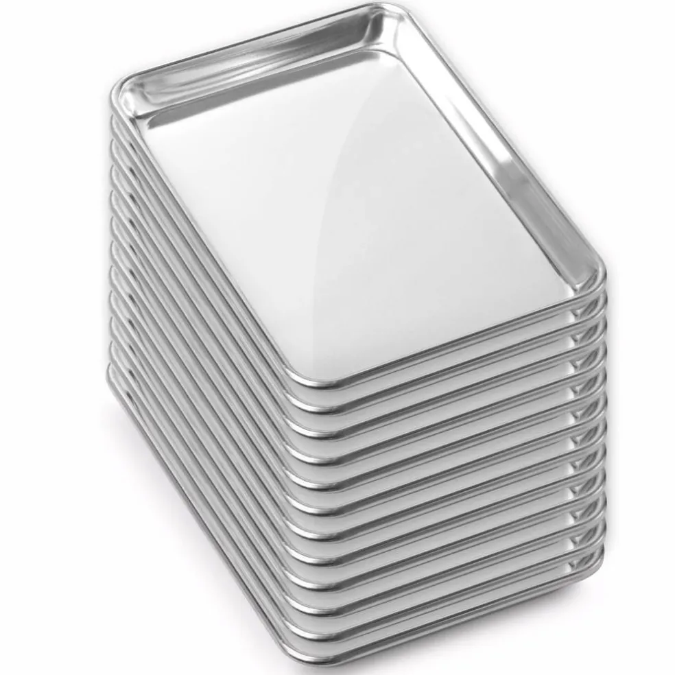 GRIDMANN Commercial Grade Aluminum Cookie Sheet Baking Tray - 12 Pans