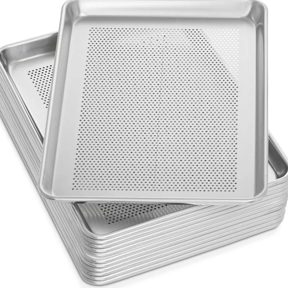 GRIDMANN Commercial Grade Aluminum Cookie Sheet Baking Tray - 12 Pans