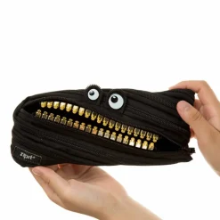 Grillz Pencil Case for Kids, Cute Zipper Pouch for Boys Girls and Teens, Stationery Bag for School ,Black