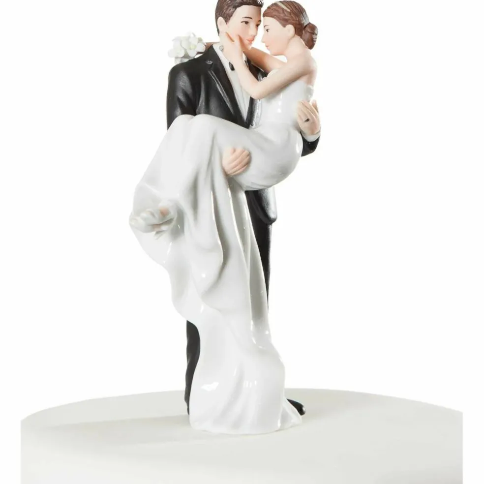 Groom Holding Bride Traditional Cake Topper Figurine