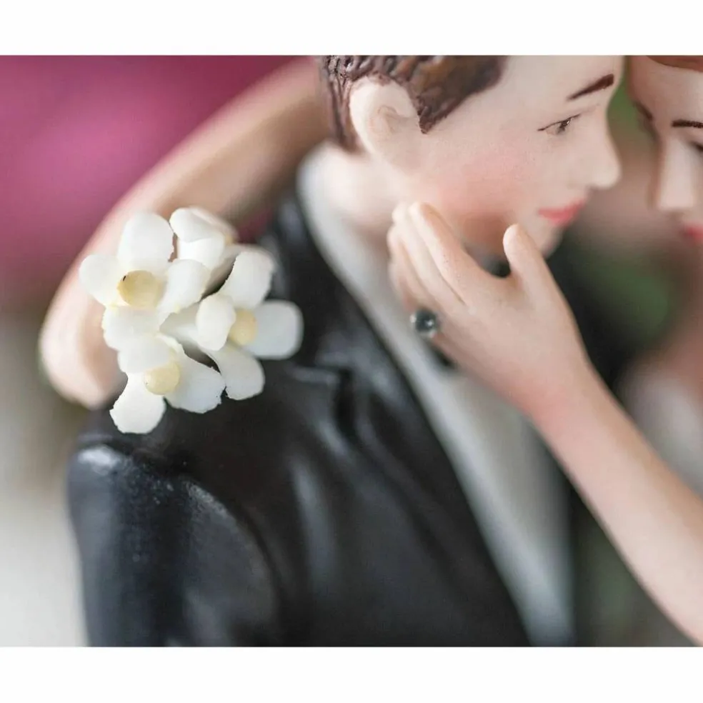 Groom Holding Bride Traditional Cake Topper Figurine