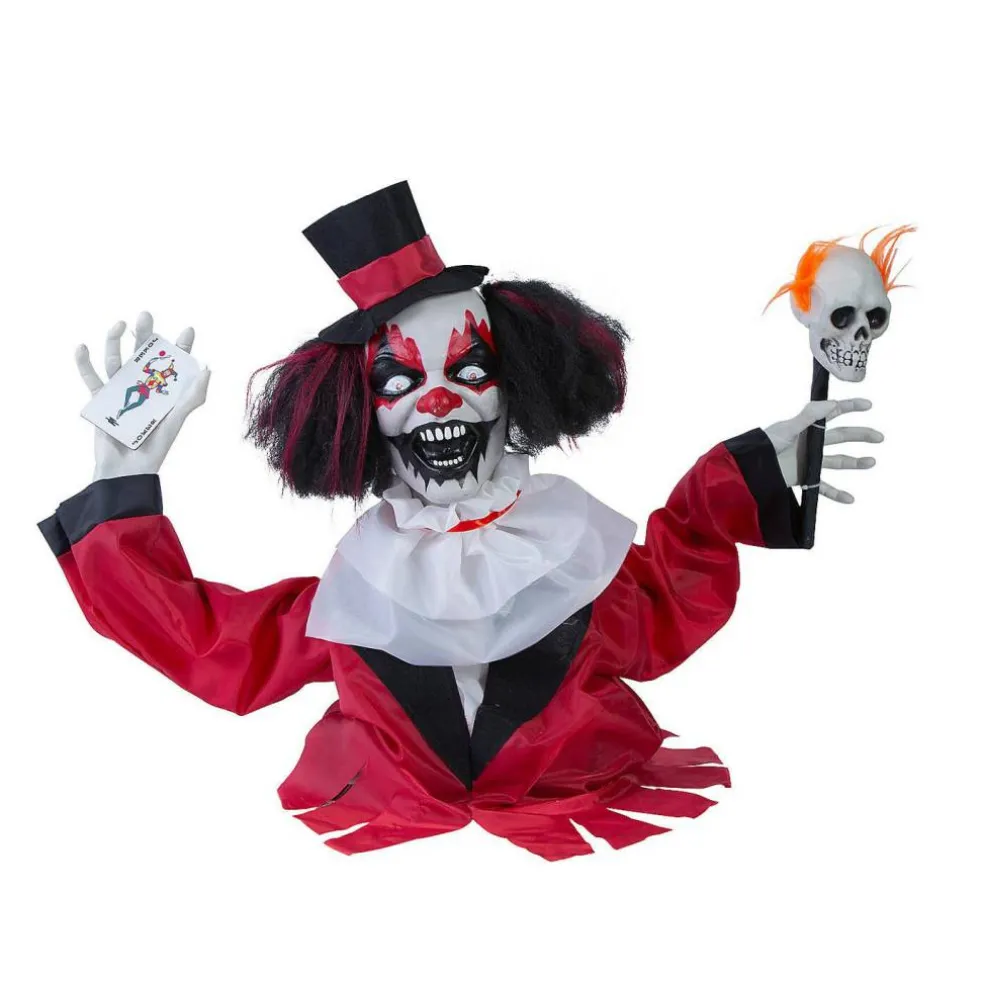Groundbreaker Animated Clown Halloween Decoration 19 1/2 Inch