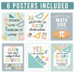 Hadley Designs 11" x 14" Boho Math Bulletin Board Classroom Décor Posters Set