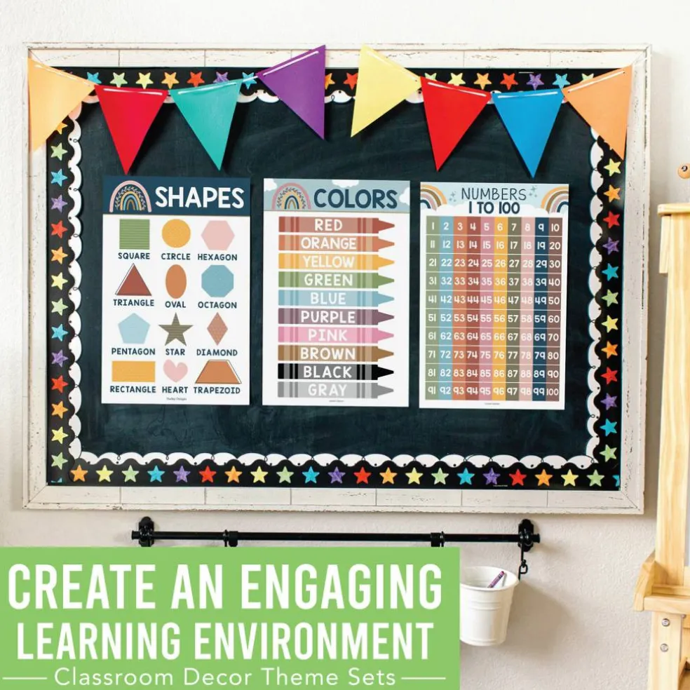 Hadley Designs 11" x 17" Boho Preschool Educational Laminated Posters for Toddlers Set