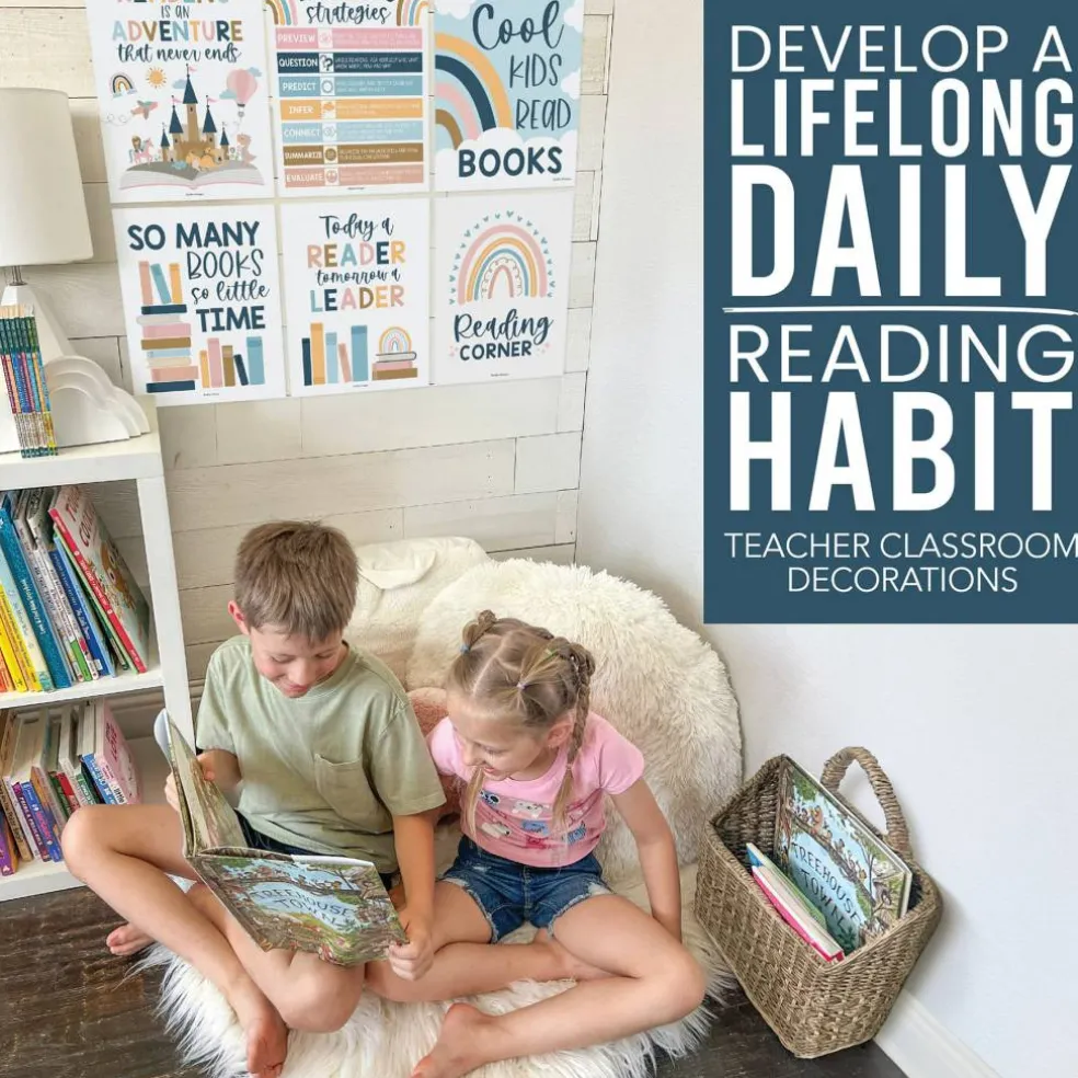 Hadley Designs 11" x 14" Boho Reading Posters for Classroom Library Décor Set