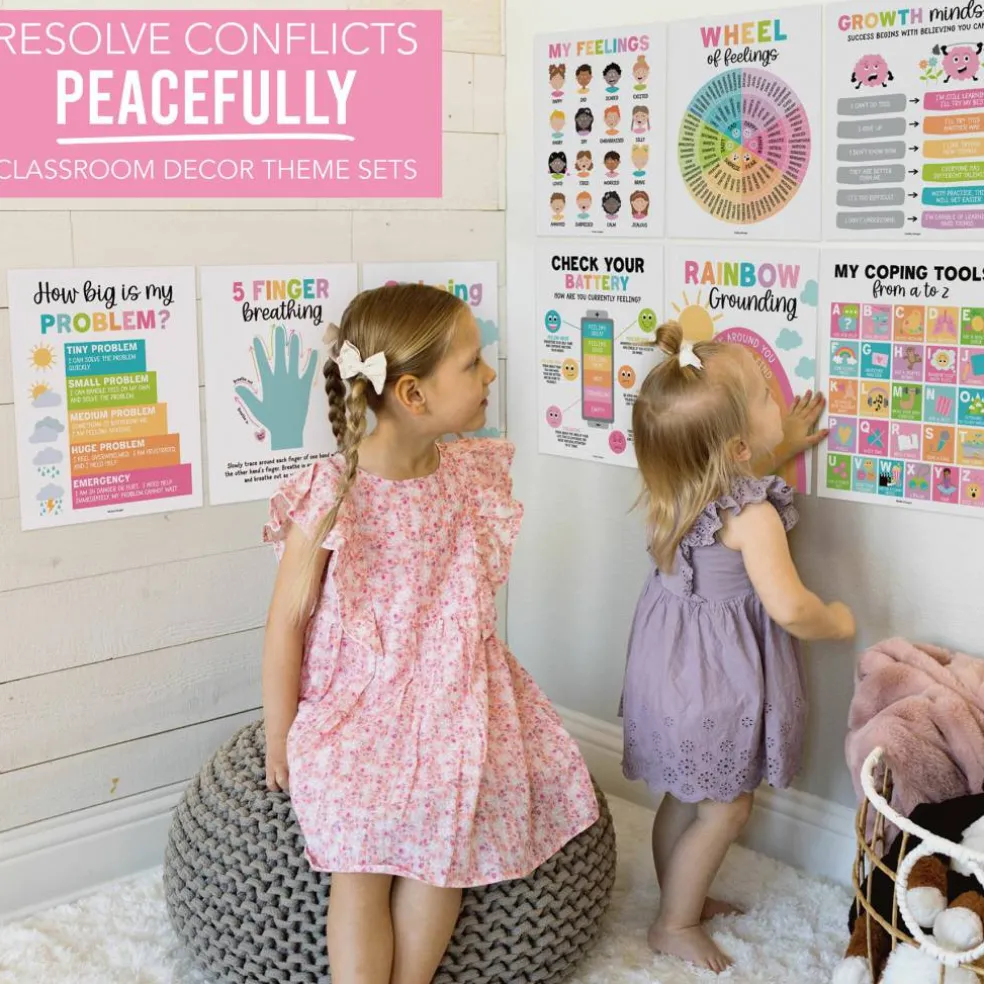 Hadley Designs 11" x 14" Colorful Calming Corner and Feelings Chart Posters Set