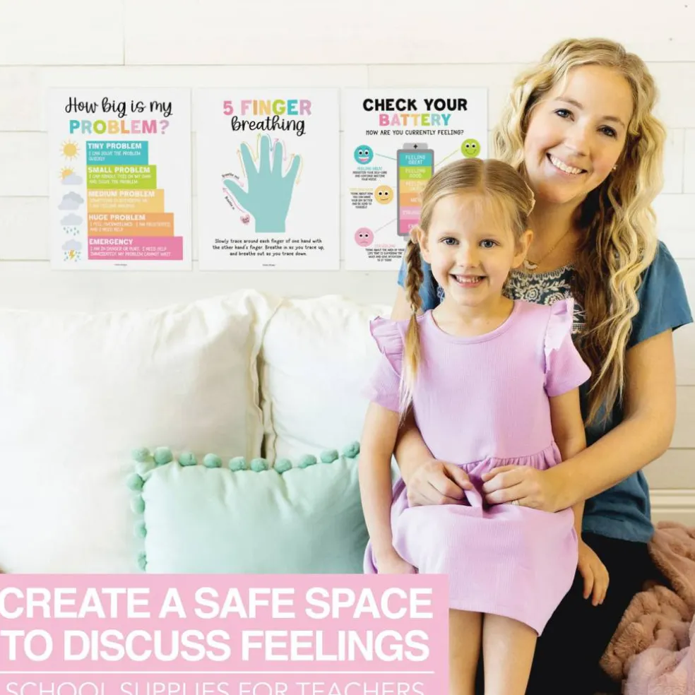 Hadley Designs 11" x 14" Colorful Calming Corner and Feelings Chart Posters Set