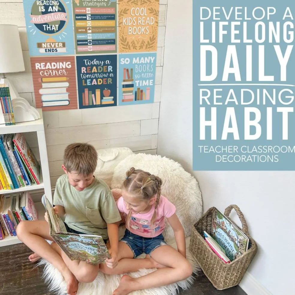 Hadley Designs 11" x 14" Colorful Pastel Reading Posters Set
