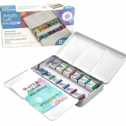 12 Half Pans Iridescent Watercolor Set by Artist's Loft™
