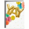 Hallmark Yay Gold Balloons Blank Card