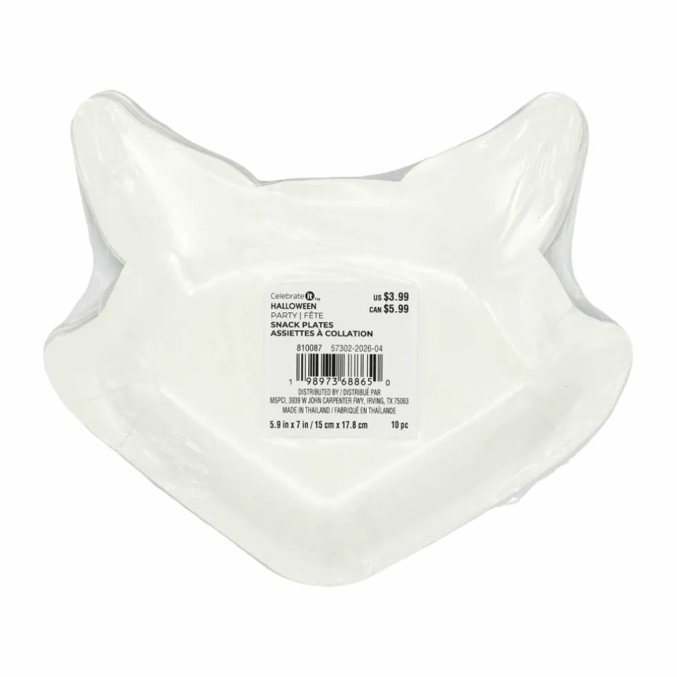 7" Halloween Black Cat Paper Snack Plates, 10ct. by Celebrate It™