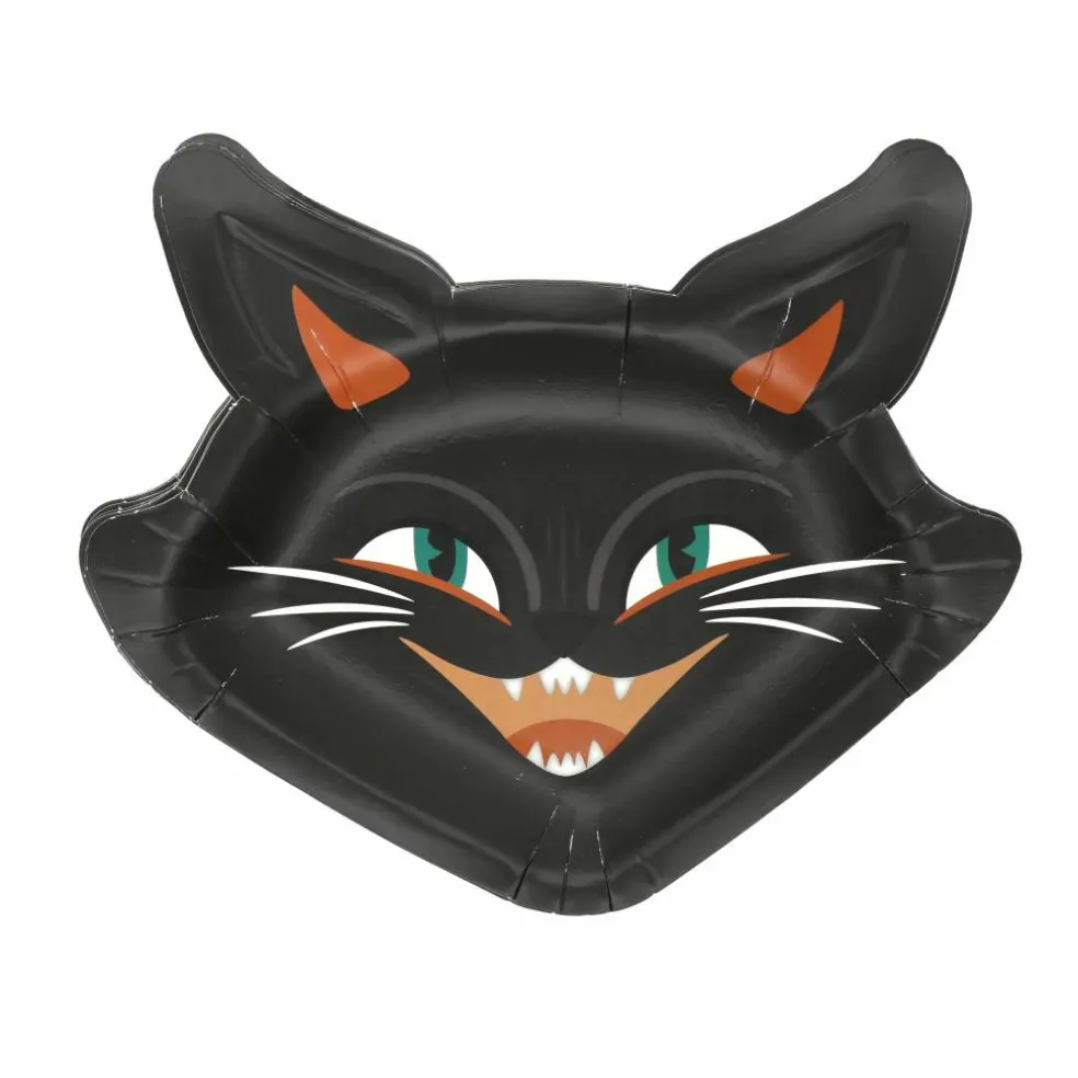 7" Halloween Black Cat Paper Snack Plates, 10ct. by Celebrate It™