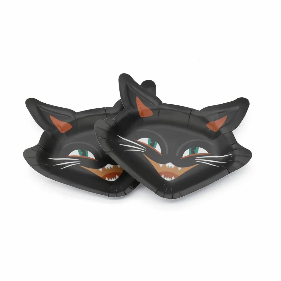 7" Halloween Black Cat Paper Snack Plates, 10ct. by Celebrate It™