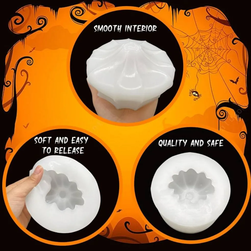 Halloween Candle Mold for Candle Making(Large Pumpkin)5.5 x 2.36 x 2.36 inches