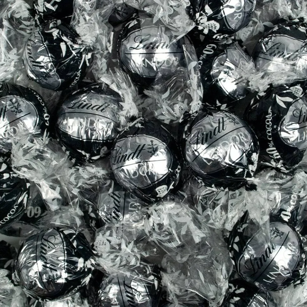 Halloween Candy Gift Tin with Chocolate Lindor Truffles by Lindt Large Plastic Tin with Sticker By Just Candy - Cuties