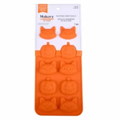 Halloween Cat & Jack-O'-Lantern Silicone Candy Mold by Makery™