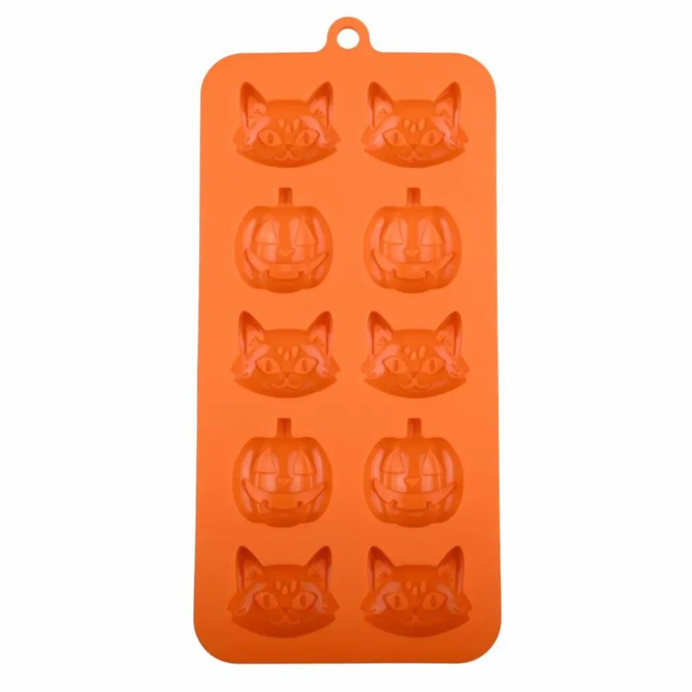 Halloween Cat & Jack-O'-Lantern Silicone Candy Mold by Makery™
