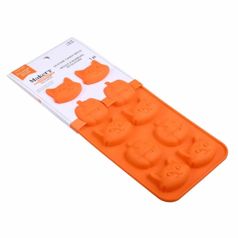 Halloween Cat & Jack-O'-Lantern Silicone Candy Mold by Makery™