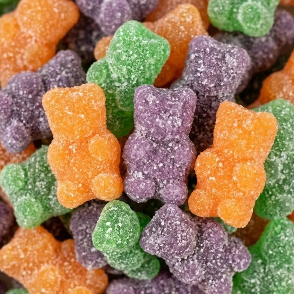 Halloween Colors Sugar Sanded Gummy Bears by Just Candy