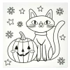 Halloween Color Your Own Black Cat & Jack-O'-Lantern Canvas Painting Kit by Creatology™