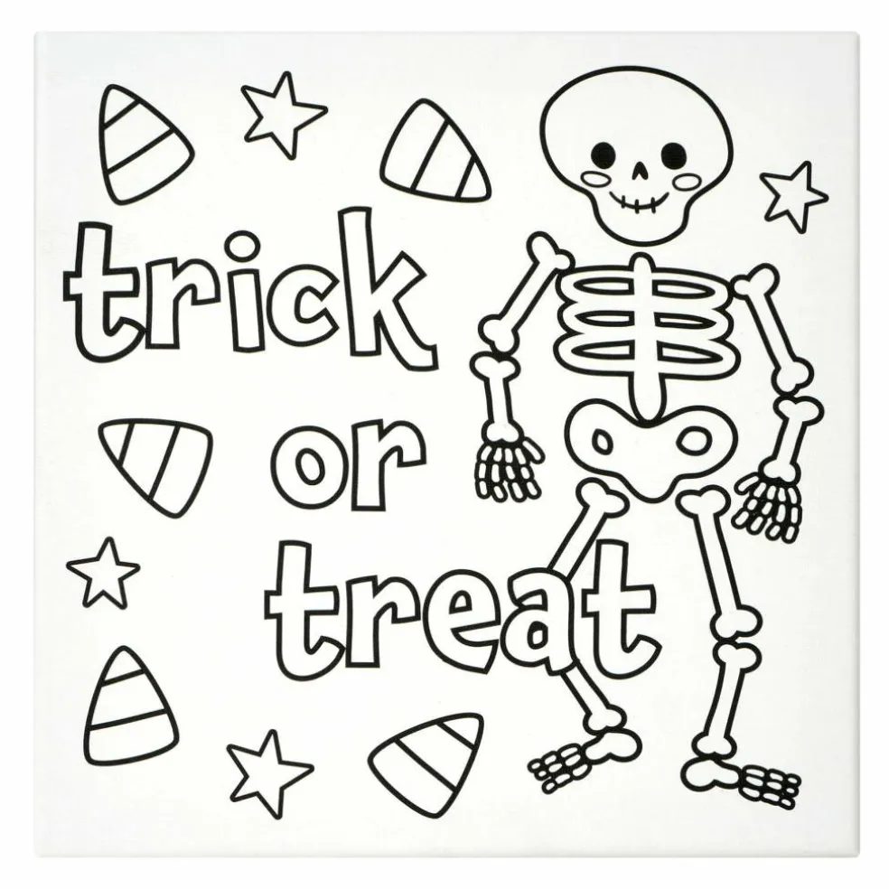Halloween Color Your Own Skeleton Canvas Painting Kit by Creatology™