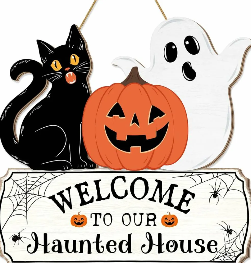 Halloween Decorations Door Hanging Sign