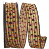 1.5" Halloween Felt Dots Ribbon: Orange/Purple (20 Yards)