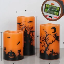 Halloween Flickering LED Flameless Candles Set