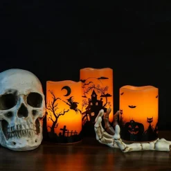 Halloween Flickering LED Flameless Candles Set
