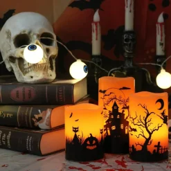Halloween Flickering LED Flameless Candles Set