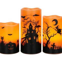 Halloween Flickering LED Flameless Candles Set