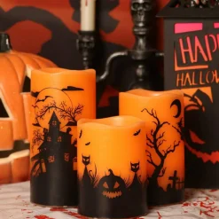 Halloween Flickering LED Flameless Candles Set