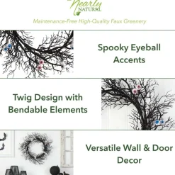 30" Halloween Gazing Eyeballs Twig Wreath