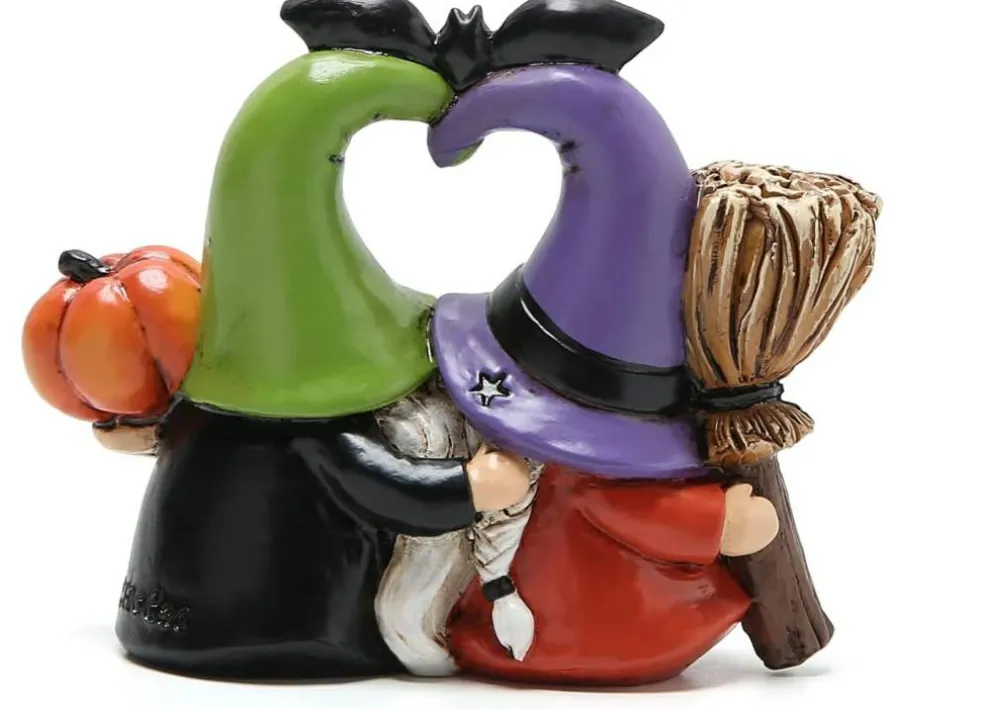 Halloween Gnomes Decorations – Handmade Scandinavian Gnome Ornaments, Pumpkin & Bat Figurines, Home & Office Table Décor